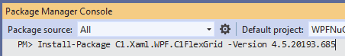 Using ComponentOne WPF Controls with the NuGet Package Manager